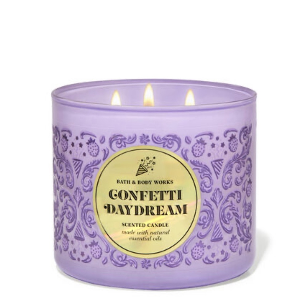 BATH AND BODY WORKS confetti daydream 3 wick candle